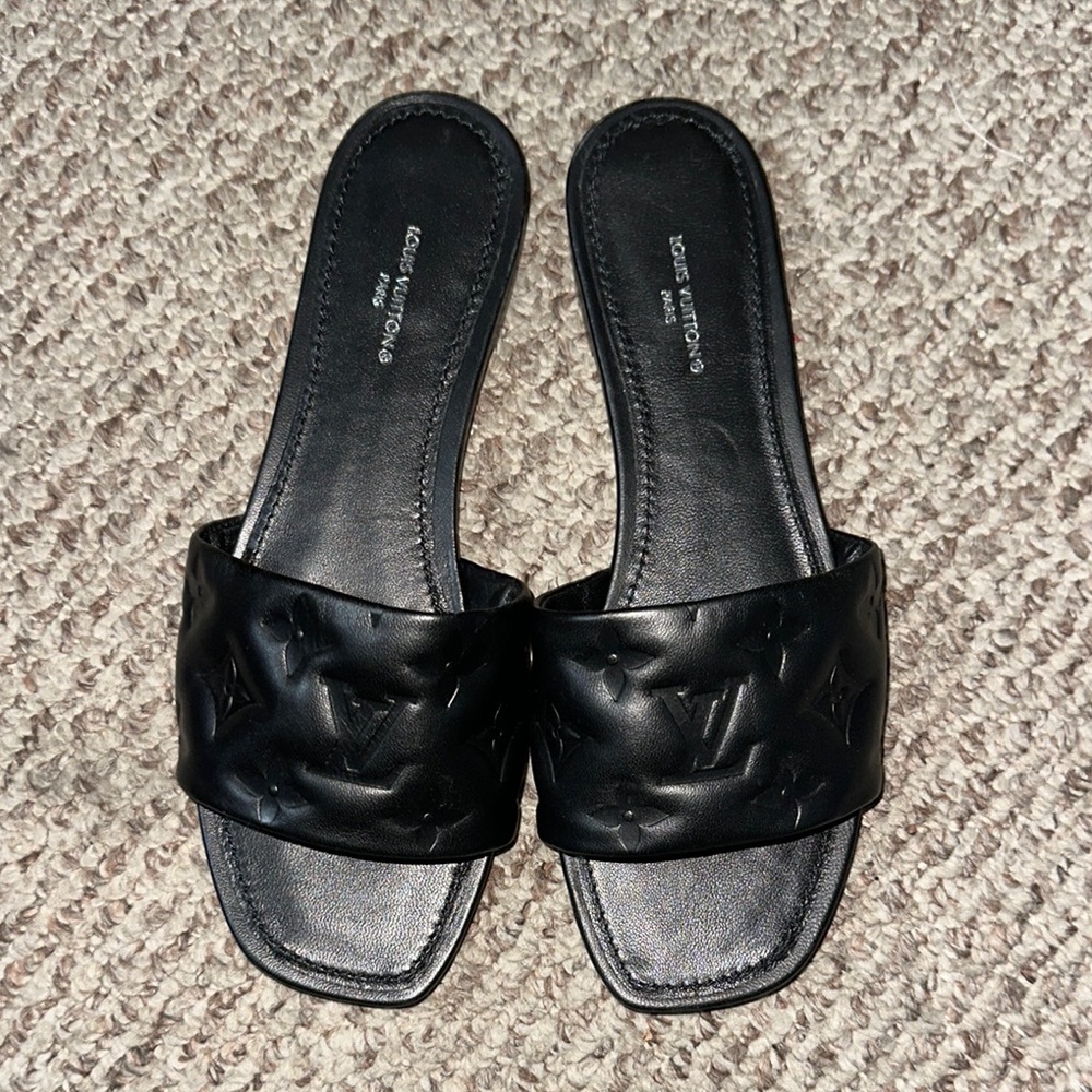 Louis Vuitton Black Women's Slide Sandals